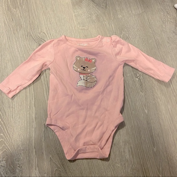Garanimals & Small Wonders baby girl long sleeved pink onesies 2 pack size 3-6M - Picture 4 of 8